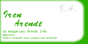 iren arendt business card